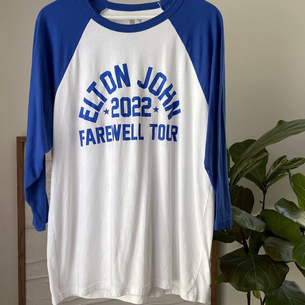 Men's Women's Unisex ELTON JOHN Farewell Tour 2022 Raglan Shirt T-Shirt Size XL